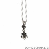 CHROME HEARTS BS Fleur Necklace (Small Size with Ball Chain)