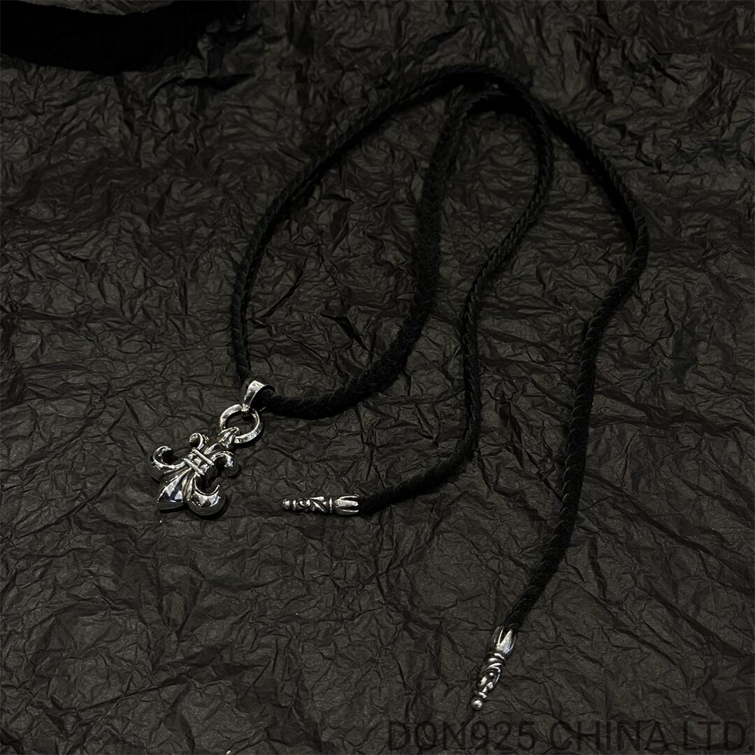 CHROME HEARTS BS Fleur Necklace (Medium Size with Leather Rope)