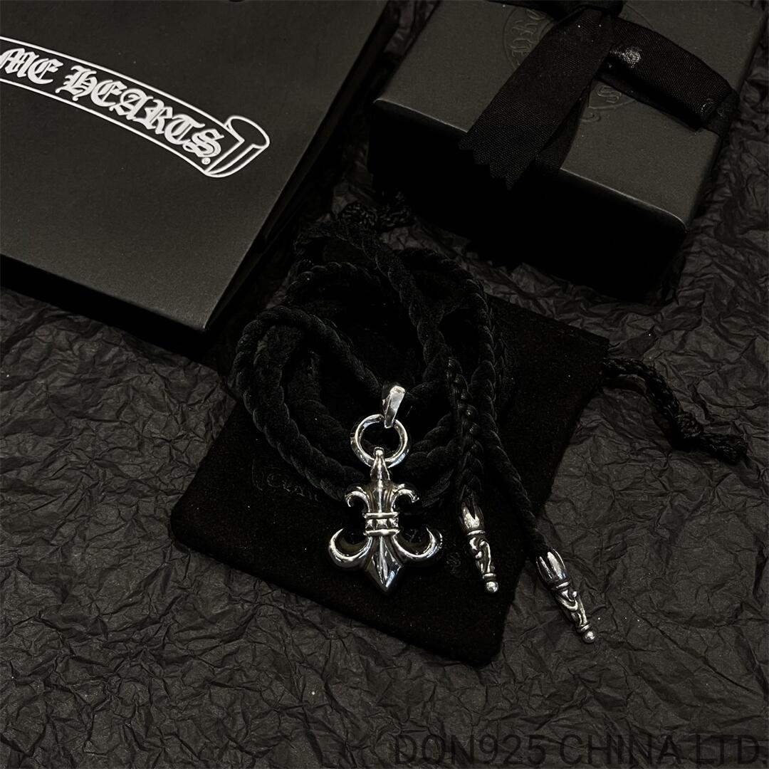 CHROME HEARTS BS Fleur Necklace (Medium Size with Leather Rope)