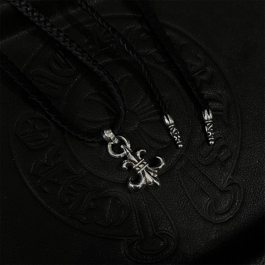 CHROME HEARTS BS Fleur Necklace (Medium Size with Leather Rope)