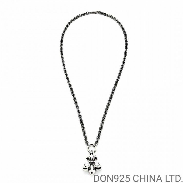 Chrome Hearts BS Fleur Necklace in 925s Silver (Medium Size with Paper Chain)