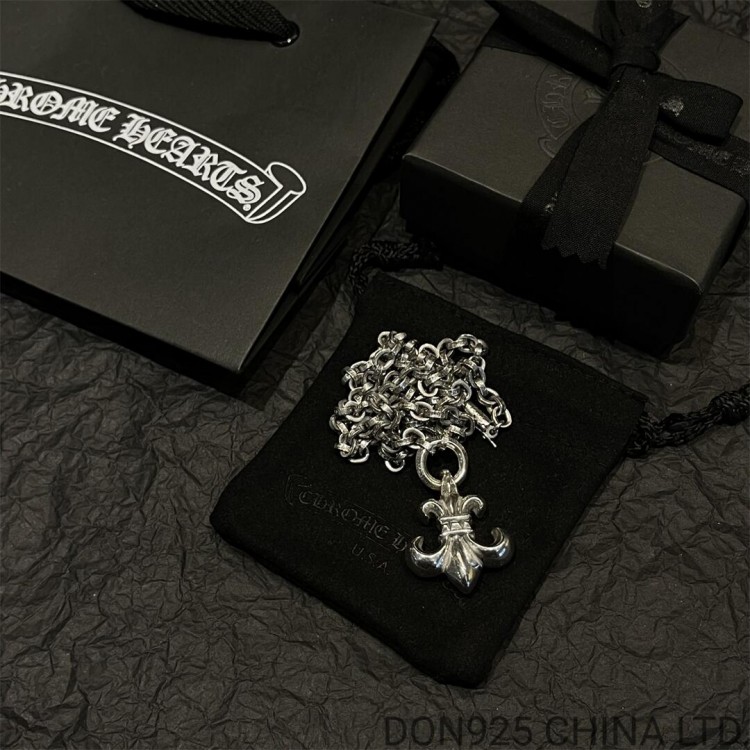 Chrome Hearts BS Fleur Necklace in 925s Silver (Medium Size with Paper Chain)