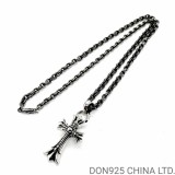 CHROME HEARTS Double Cross Necklace (Medium Size)