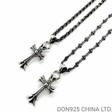 CHROME HEARTS Double Cross Necklace (Medium Size)