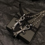 CHROME HEARTS Double Cross Necklace (Medium Size)