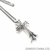 CHROME HEARTS Double Cross Necklace (Large Size with Paper Chain)