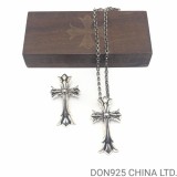 CHROME HEARTS Double Cross Necklace (Large Size with Paper Chain)