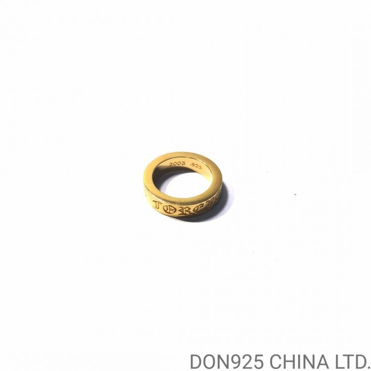 22K Gold Chrome Hearts 6MM Forever Spacer Ring in 925s Silver