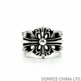 Chrome Hearts Double Floral Ring in 925s Silver