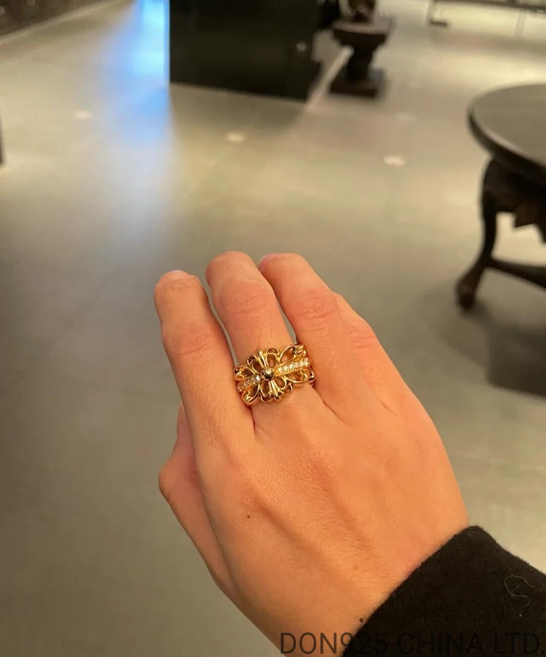 22K Gold CHROME HEARTS Double Floral Ring