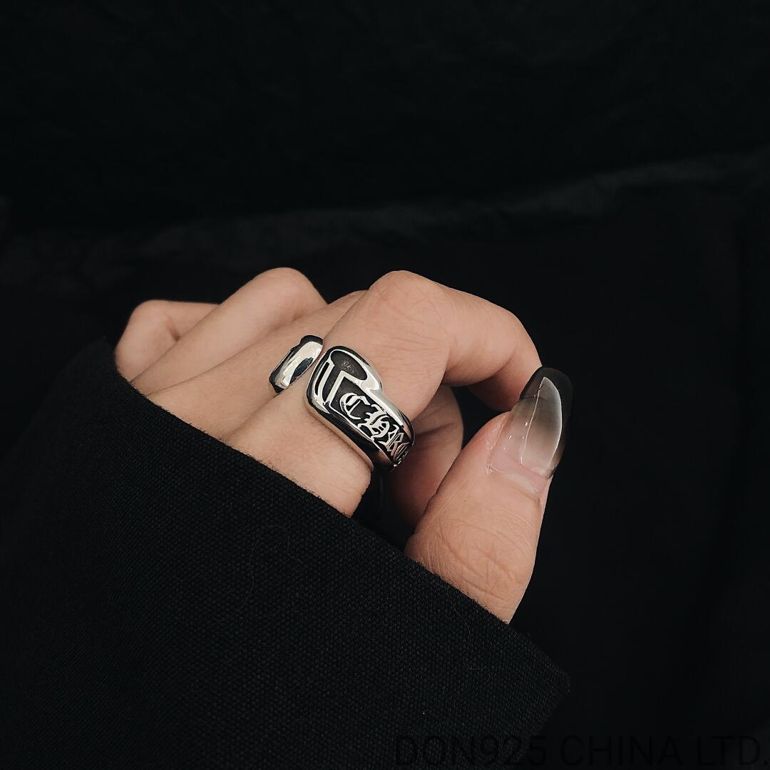 CHROME HEARTS Scroll Small Label Ring (free size adjustable)