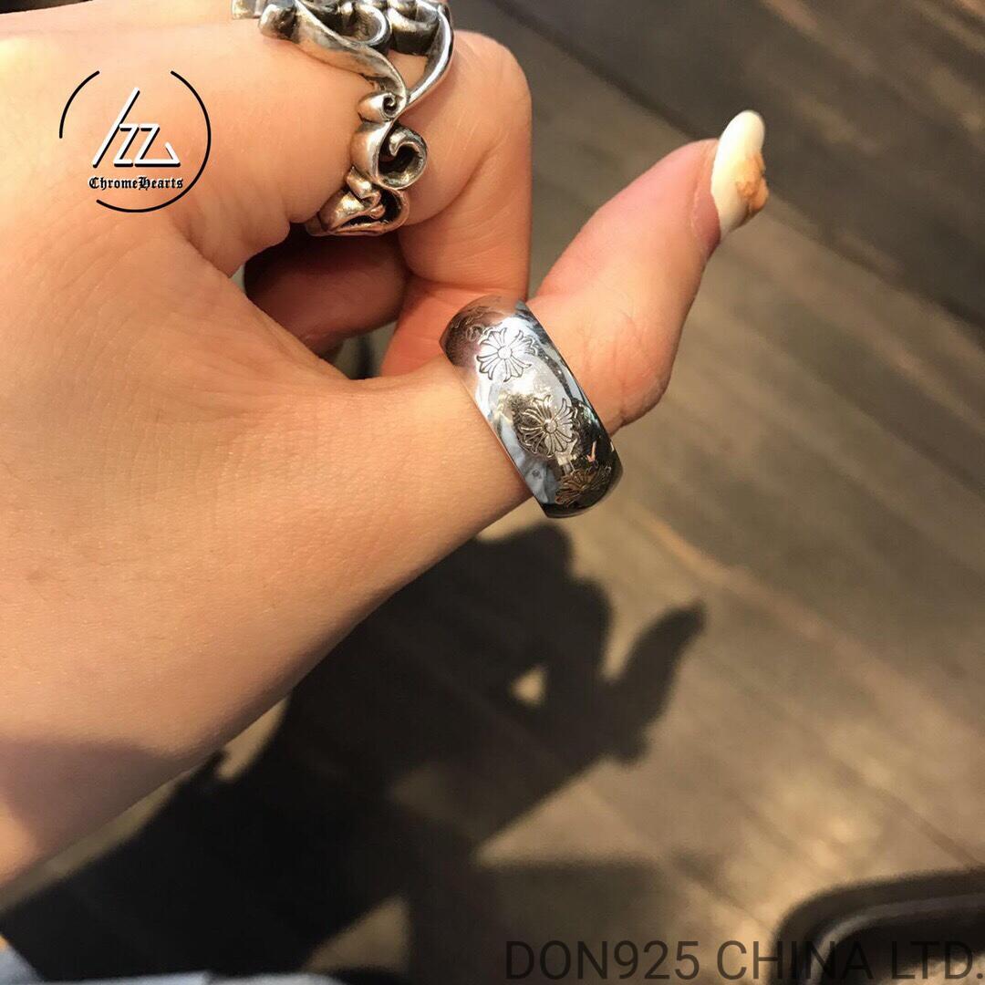 CHROME HEARTS Etched Plus Band Ring