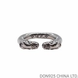 CHROME HEARTS Double Dog Ring (free size adjustable)