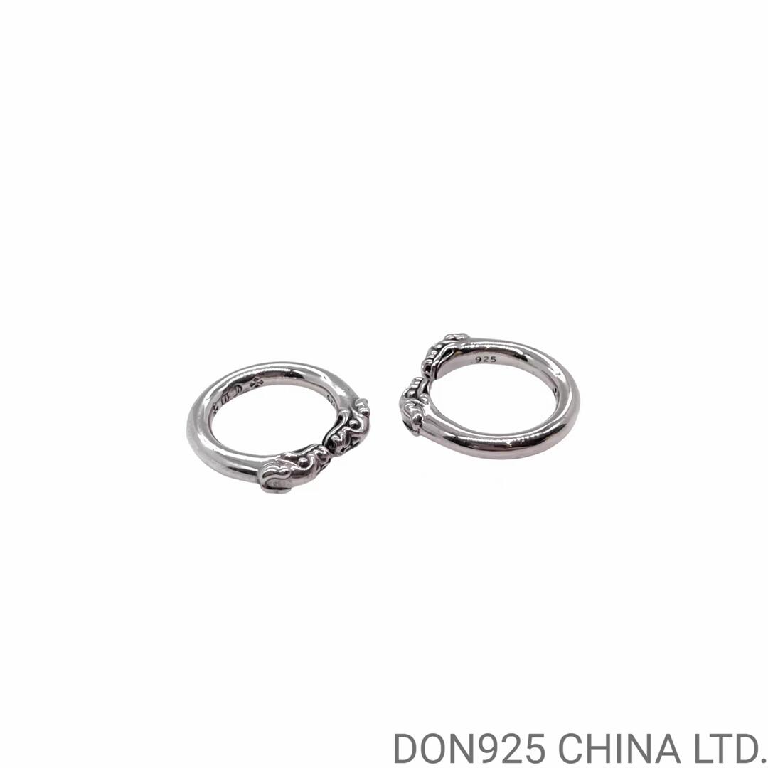 CHROME HEARTS Double Dog Ring (free size adjustable)