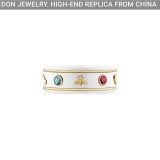 GUCCI Ceramic Icon White Gemstone ring