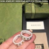 GUCCI Ceramic Icon White Gemstone ring