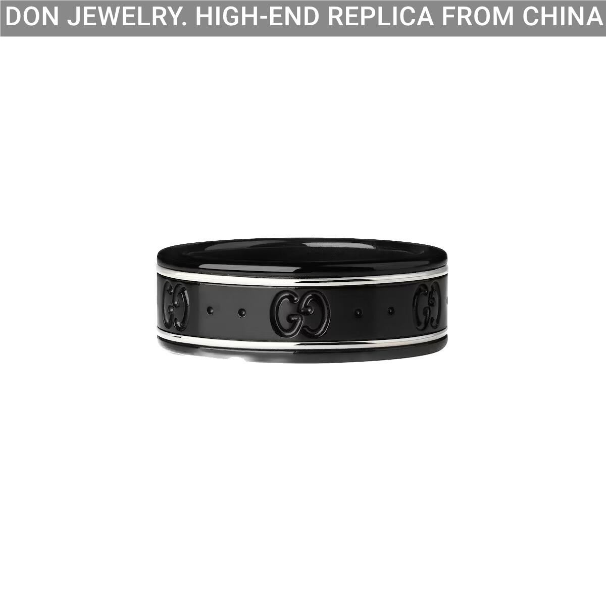 GUCCI Ceramic Icon Black ring