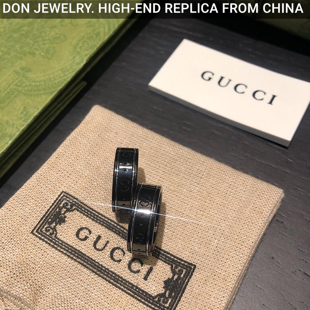 GUCCI Ceramic Icon Black ring