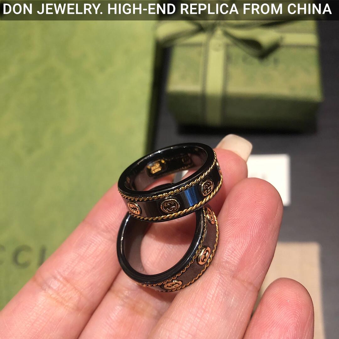 GUCCI Ceramic Icon Black ring