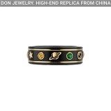 GUCCI Ceramic Icon Black Gemstone ring