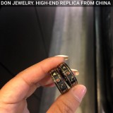 GUCCI Ceramic Icon Black Gemstone ring