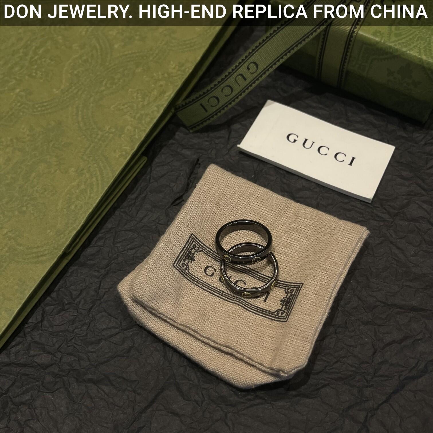 GUCCI Ceramic Icon Black ring