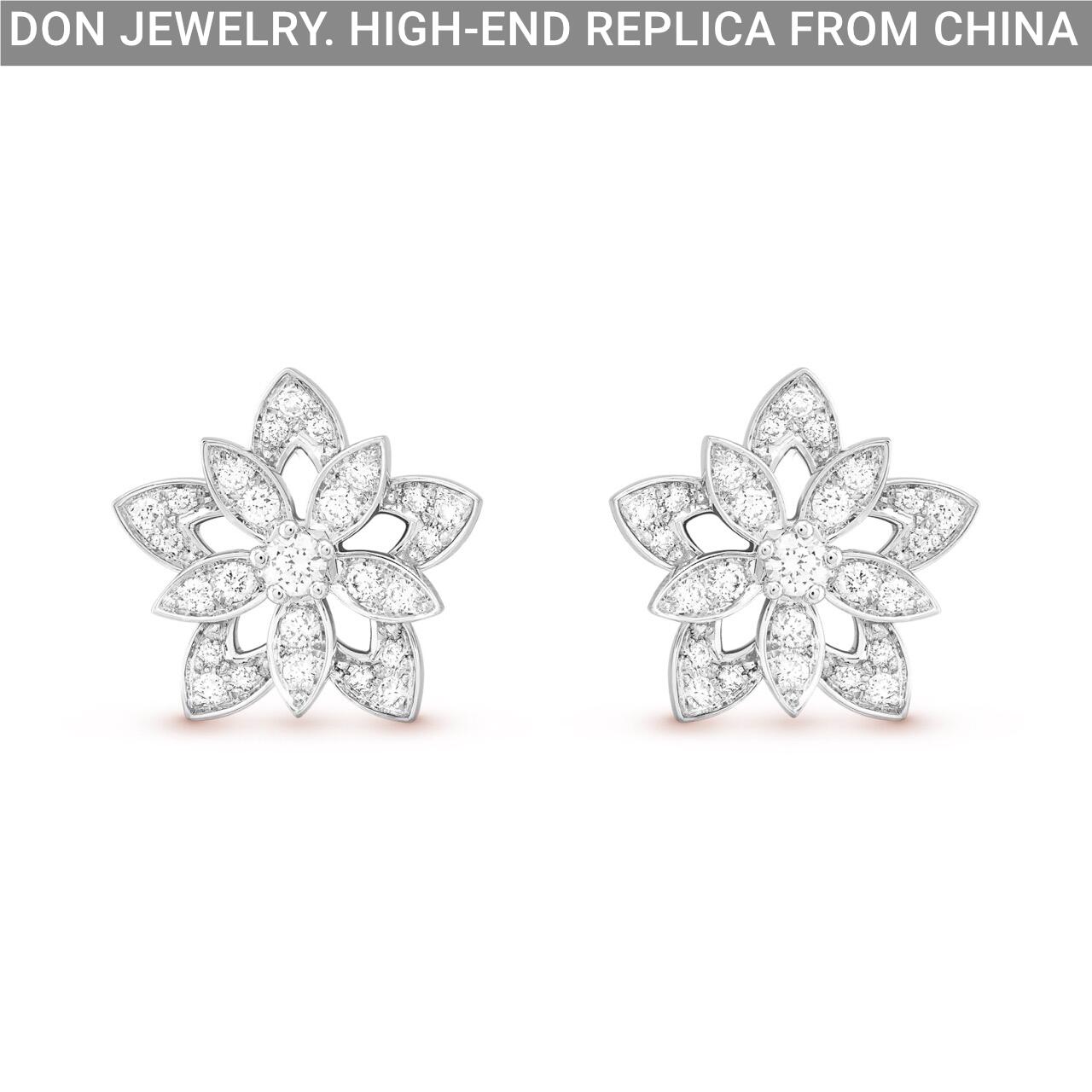 Van Cleef & Arpels Lotus openwork earrings, mini model