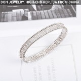 Van Cleef & Arpels Perlée diamonds bracelet, 3 rows, medium model