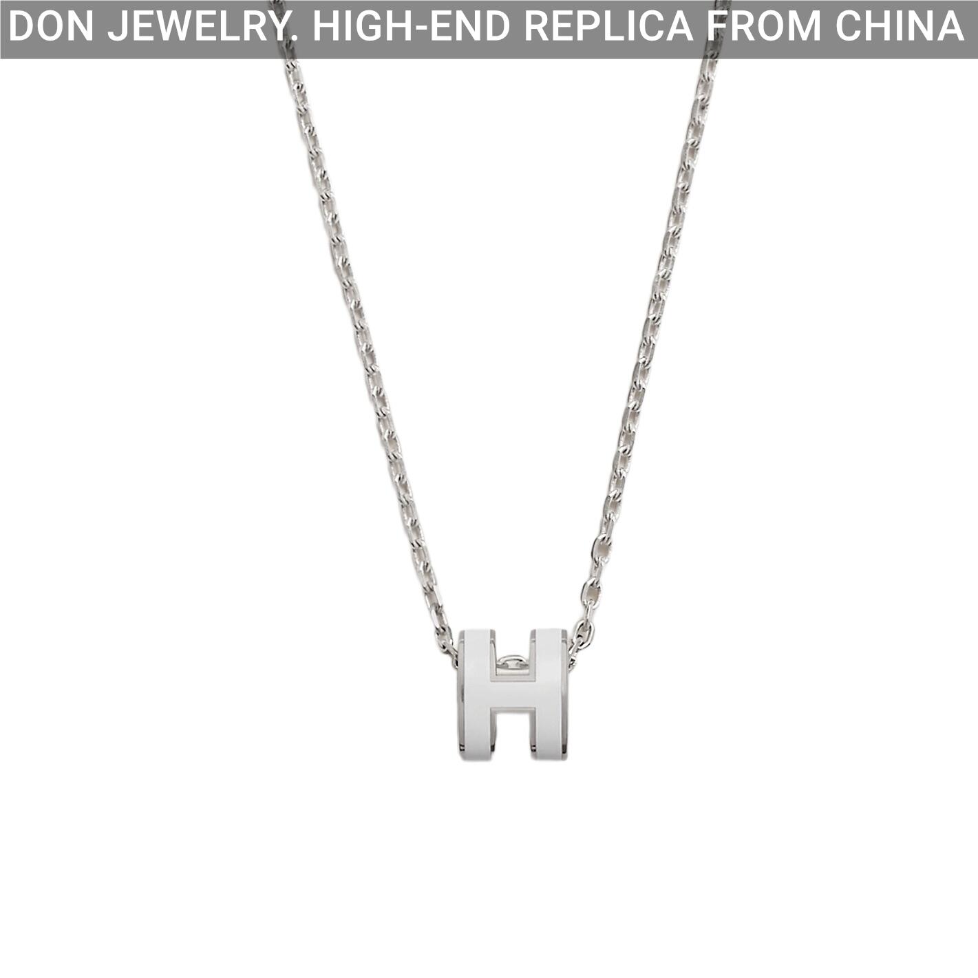 Hermes Pop H necklace, mini (silver)