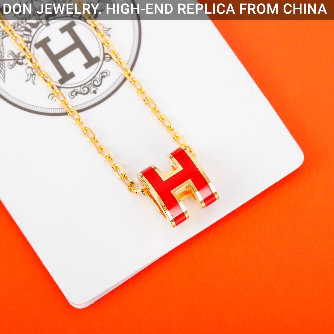 Hermes Pop H necklace, mini (yellow gold)