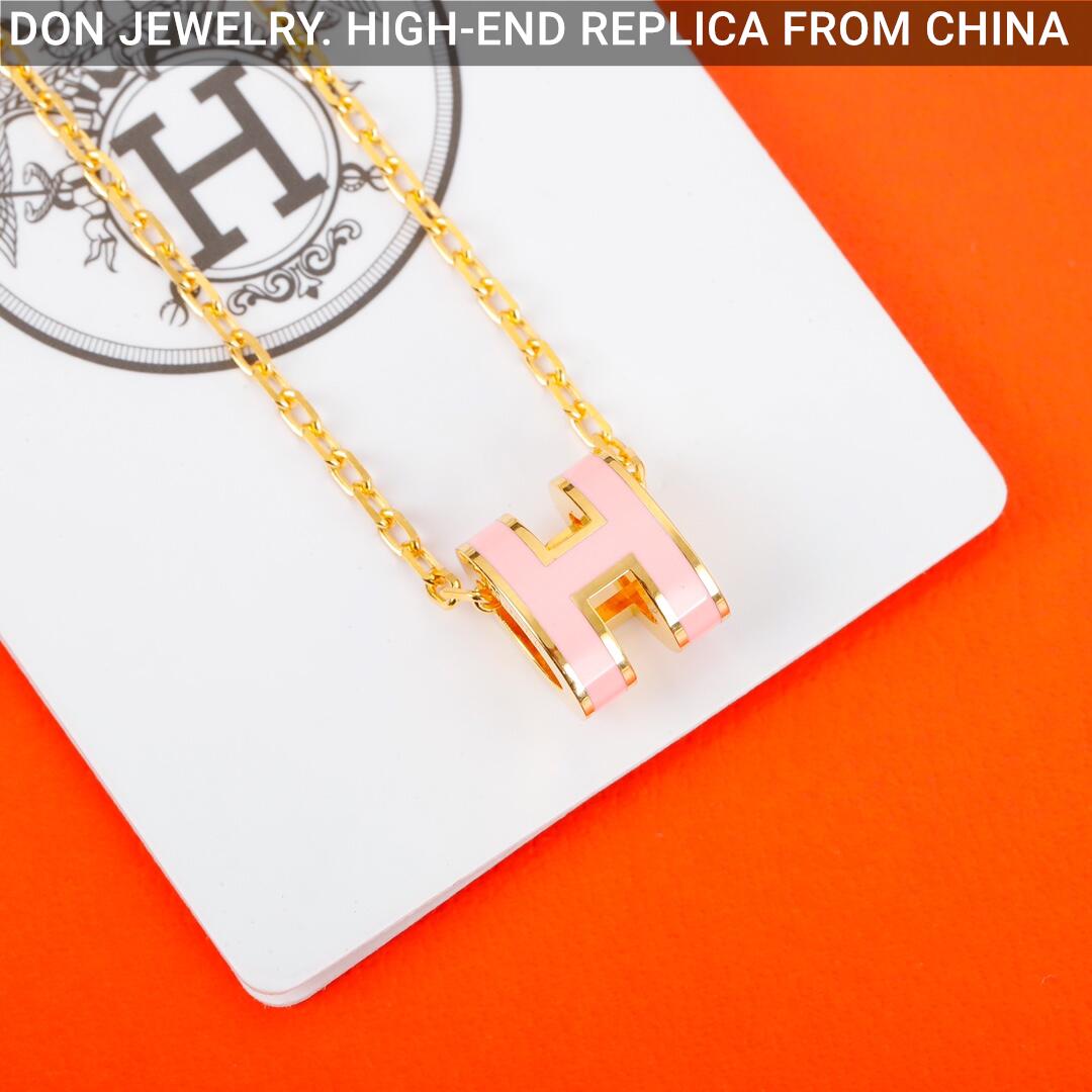 Hermes Pop H necklace, mini (yellow gold)