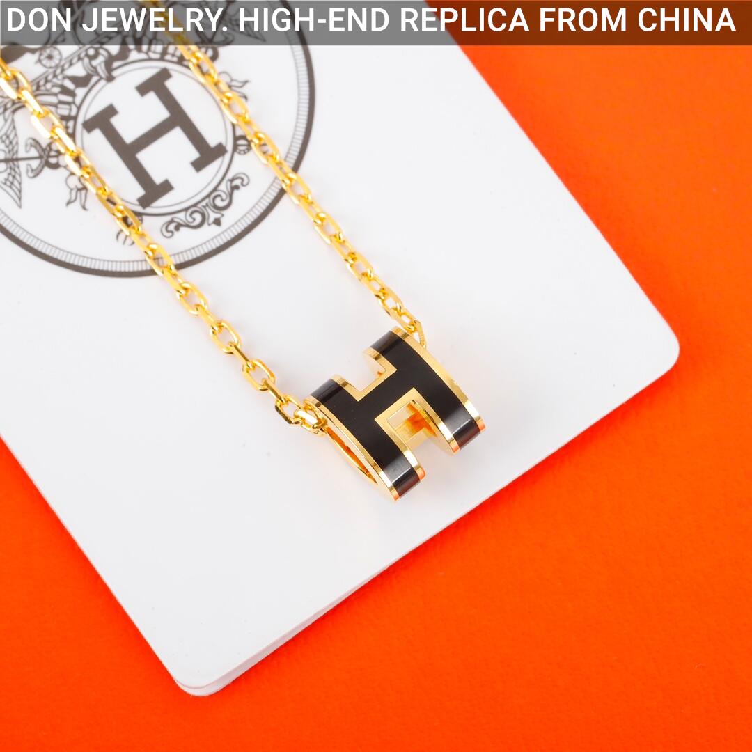 Hermes Pop H necklace, mini (yellow gold)