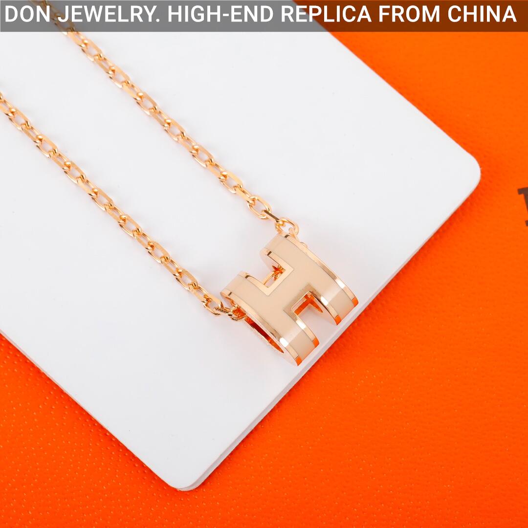 Hermes Pop H necklace, mini (rose gold)