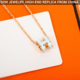 Hermes Pop H necklace, mini (rose gold)