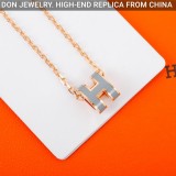 Hermes Pop H necklace, mini (rose gold)