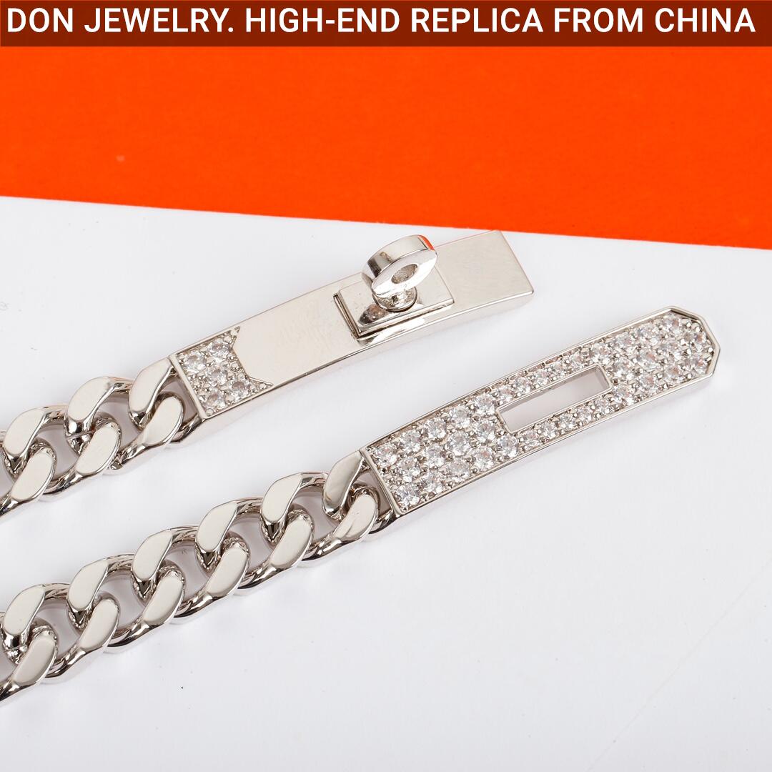 Hermes Kelly Gourmette bracelet, full diamonds