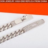 Hermes Kelly Gourmette bracelet, full diamonds