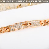 Hermes Kelly Gourmette bracelet, full diamonds