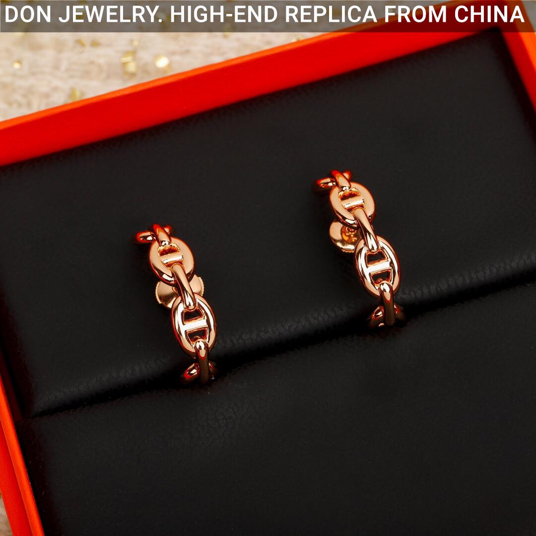 Hermes Chaine d'ancre Enchainee ear climber earrings